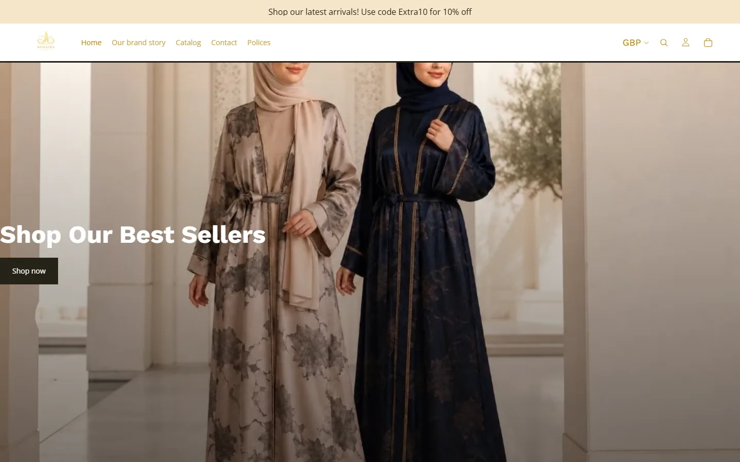 Nusaiba - Modest Fashion & Abaya Shopify Store — solution design